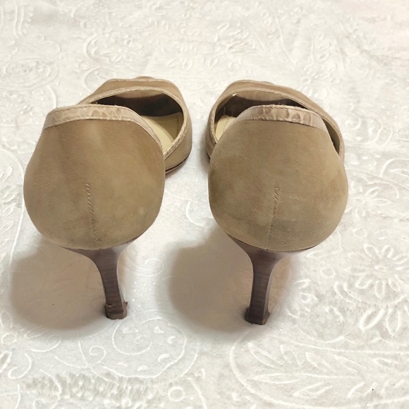 Ann Taylor Tan & Cream Color Peep Toe Heels - Picture 5 of 6